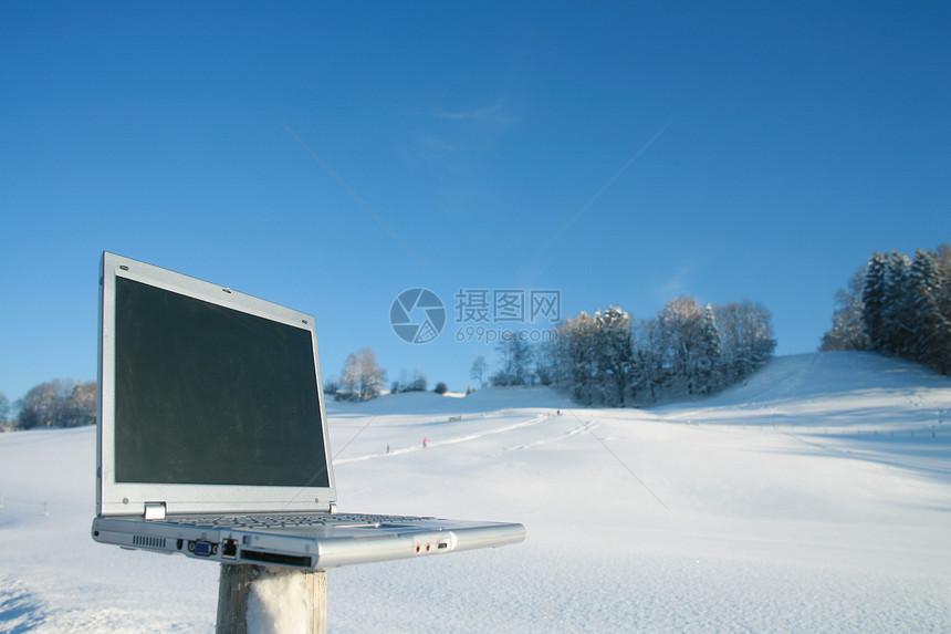 无线雪花季节薄片蓝色太阳屏幕冬景笔记本外包降雪图片