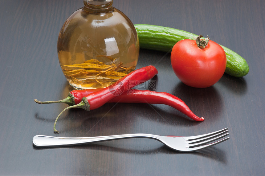 蔬菜和做饭用具生产香脂营养辣椒烹饪红色胡椒香料文化餐具图片