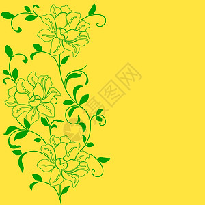 手画背景 带有幻想花框架风格创造力装饰繁荣菊花植物叶子花束漩涡背景图片