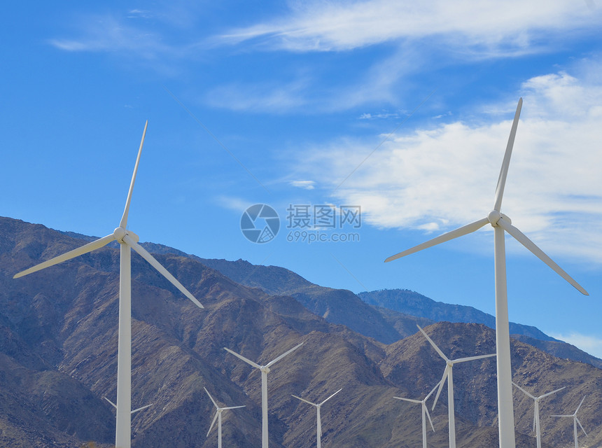 风力涡轮机活力力量蓝色生态涡轮发电机能源环境图片