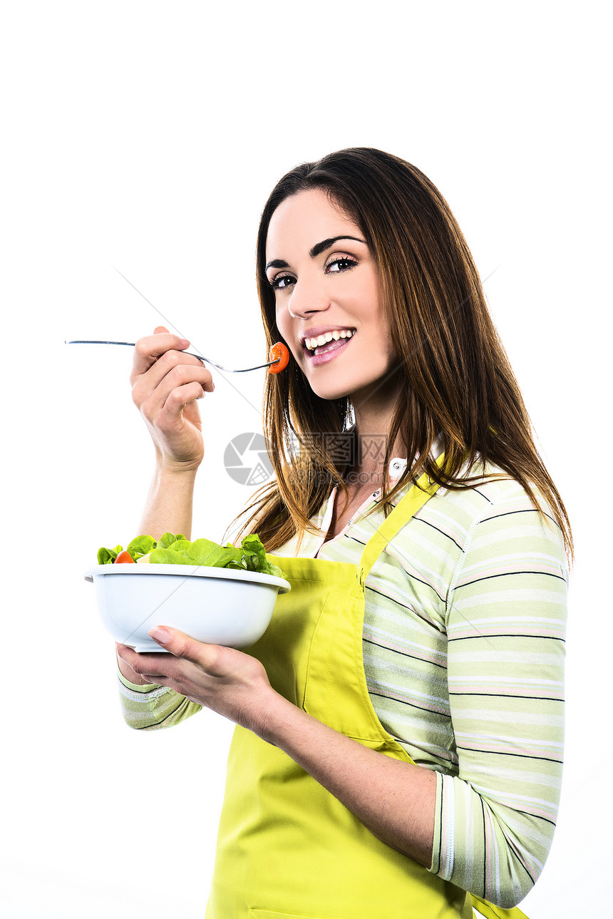做饭和吃菜惊喜房子女士闲暇乐趣重量饮食食物损失母亲图片