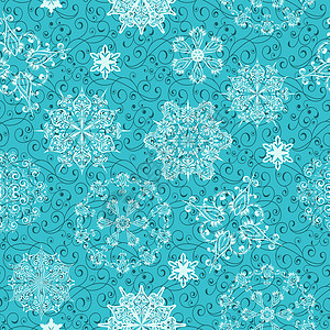 矢量无海量的冬季模式马赛克蓝色包装纸绿色雪花插图白色水晶艺术墙纸背景图片