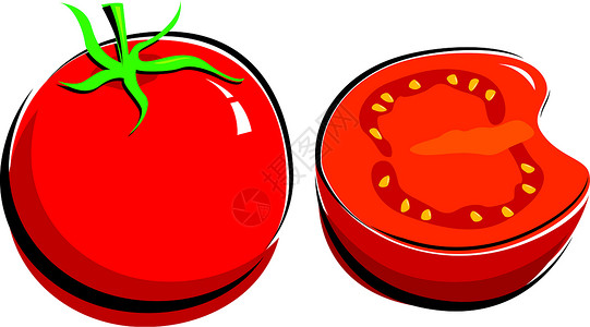 番茄绿色插图蔬菜食品背景图片
