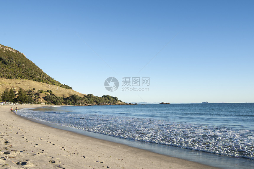 蒙加努伊山海岸天空支撑冲浪地标海岸线海洋海滩风景蓝色图片