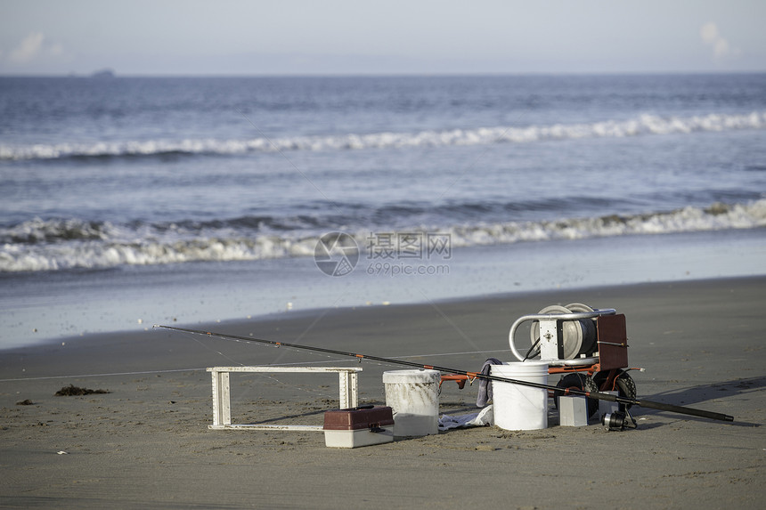 渔具海滩工具支撑海洋钓鱼闲暇海岸运动齿轮爱好图片