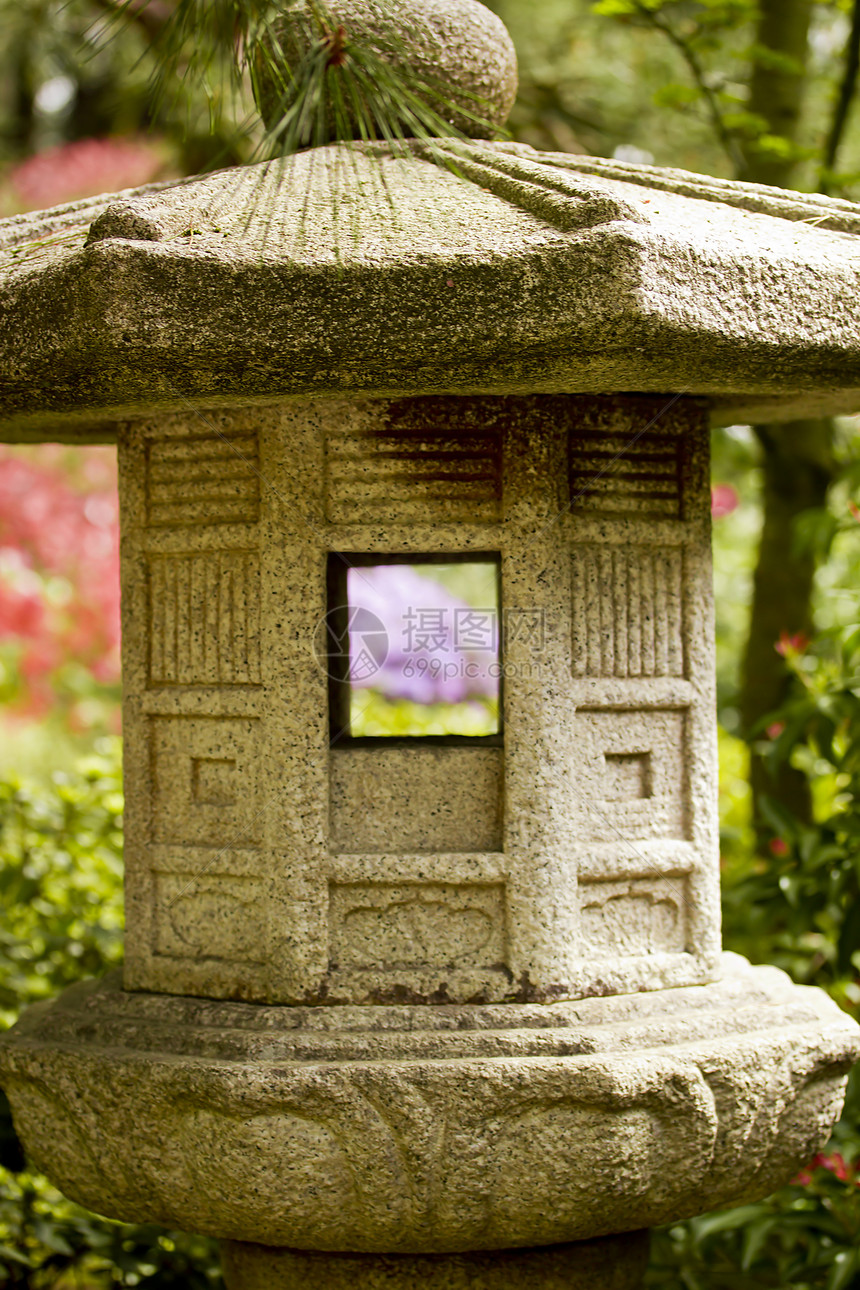 日本石灯艺术花岗岩雕像寺庙宗教旅游装饰品灯笼文化岩石图片
