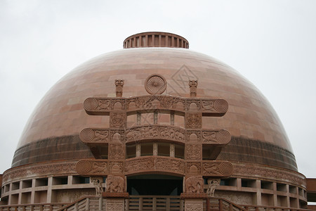 白马庙附近的印地安神庙车轮装饰品旅游白色金子圆顶石头寺庙胸部房子背景