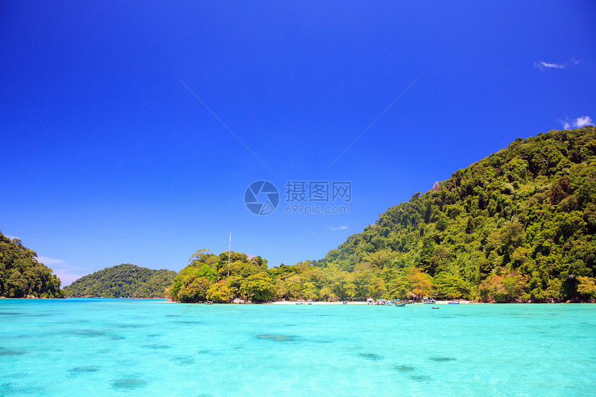 泰国苏林岛国家公园泰国全景国家叶子珊瑚热带浮潜植物旅行森林蓝色图片