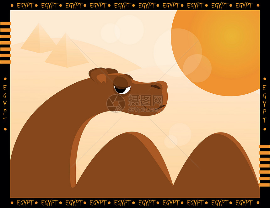 骆驼和沙漠石头热带全景气候太阳卡通片纪念碑艺术幸福哺乳动物图片