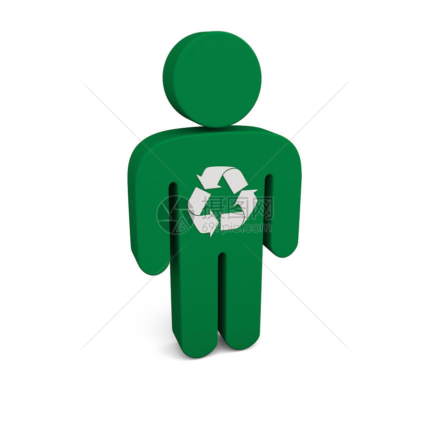 绿色数字男人环境生态插图回收图片