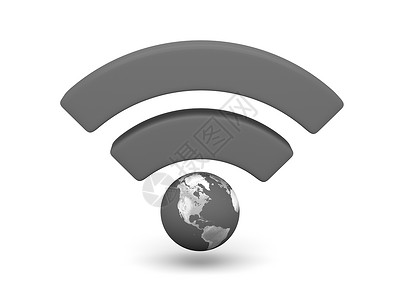 灰色无线Fi符号互联网上网热点网吧行星插图网络背景图片