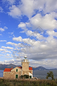 房子灯塔蓝色的克罗地亚语高清图片