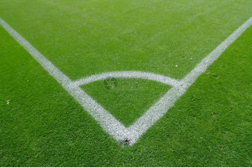 足球草皮土地操场场地边界白色绿色线条角落游戏图片