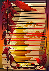 红叶树竹爪子和油漆的塔塔插画