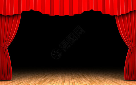 红色天鹅绒幕幕幕开场行动织物展示歌剧布料礼堂场景窗帘手势播音员背景图片