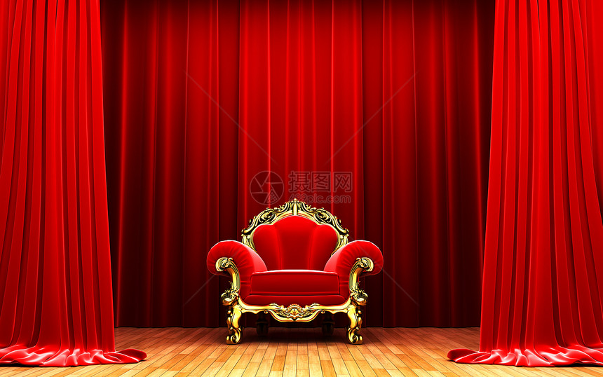 红色天鹅绒幕幕幕开场布料观众窗帘歌剧场景织物剧院推介会手势播音员图片