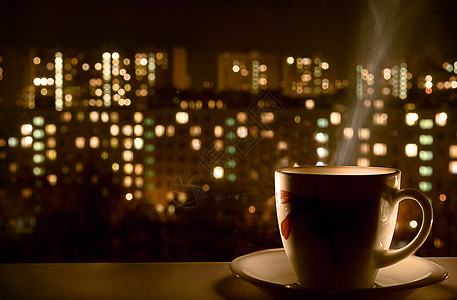 夜茶咖啡背景图片