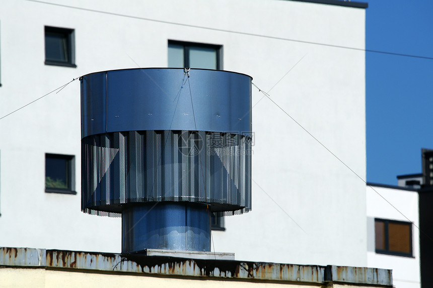 屋顶喷口金属工程技术管道空气建造管子力量发泄通风图片