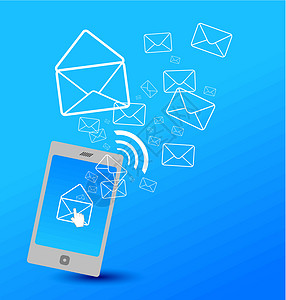 发送短讯网络邮件商业短信无线手机插图技术电话邮箱高清图片