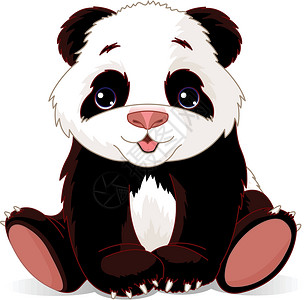 一只可爱的熊猫宝宝熊猫插画