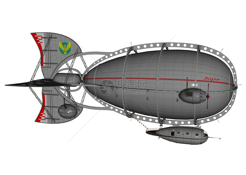 3D号飞机起航飞艇航空旅行插图运输航班漂浮图片