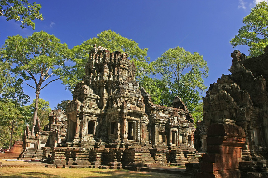 寺庙 吴哥地区纪念碑收获遗产建筑学地标世界废墟荒野高棉语丛林图片