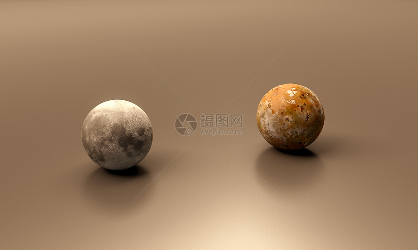 木卫一和月球空空图片