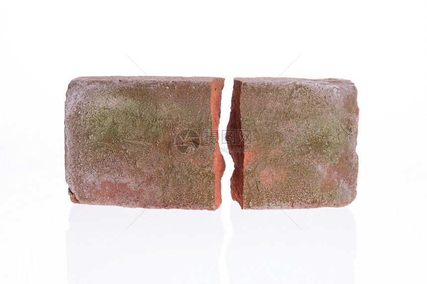 分离的碎砖建筑红色石质石头材料水平裂缝石匠黏土白色图片