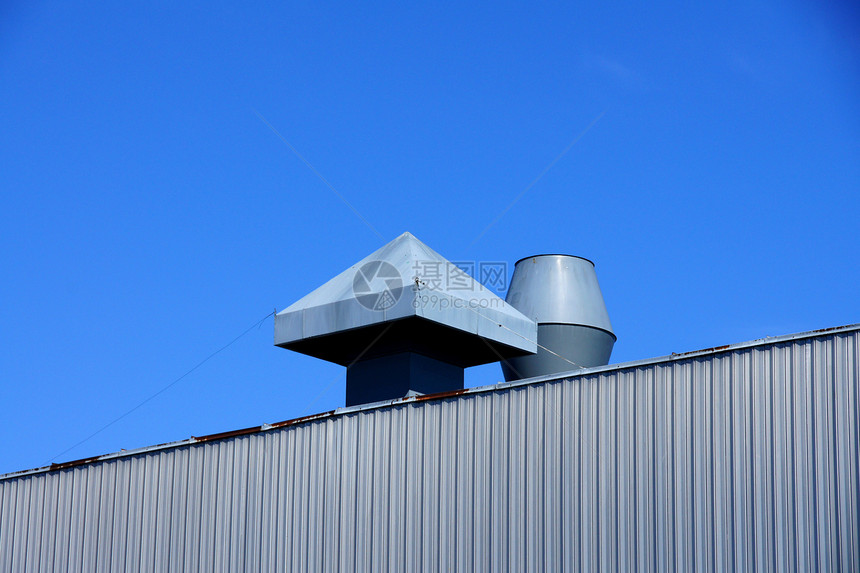 通风管道工程管子套管发泄力量空气建筑学技术蓝色图片