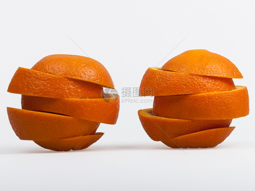 两切橙子图片