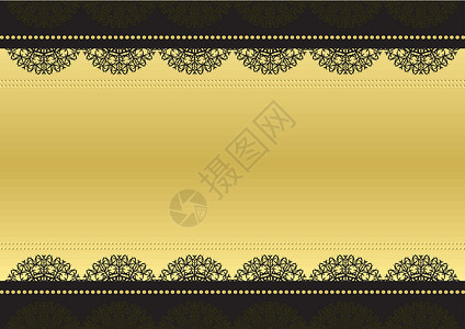黑色和金色装饰品复古反射反光风格卡片银色框架边界金属背景图片