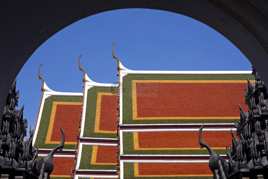 Loha Prasat 曼谷吸引力旅行蓝色晴天城堡天空寺庙游客辖区建筑学图片