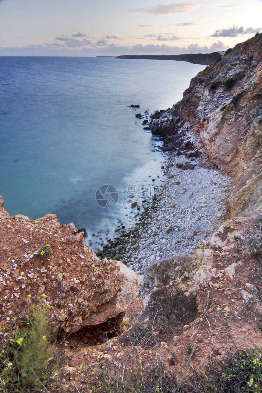 阿尔加尔夫自然海岸线卵石旅行支撑沿海海岸岩石天空蓝色海洋假期图片