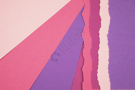撕破纸条边界绿色剪贴簿带子帆布废料红色粉色紫色纸板工艺背景图片