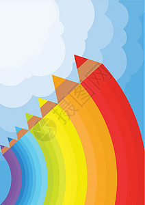 天空中彩虹概念的矢量背景叶彩虹概念插图学校课堂铅笔墙纸木头办公室作者光谱笔记背景图片
