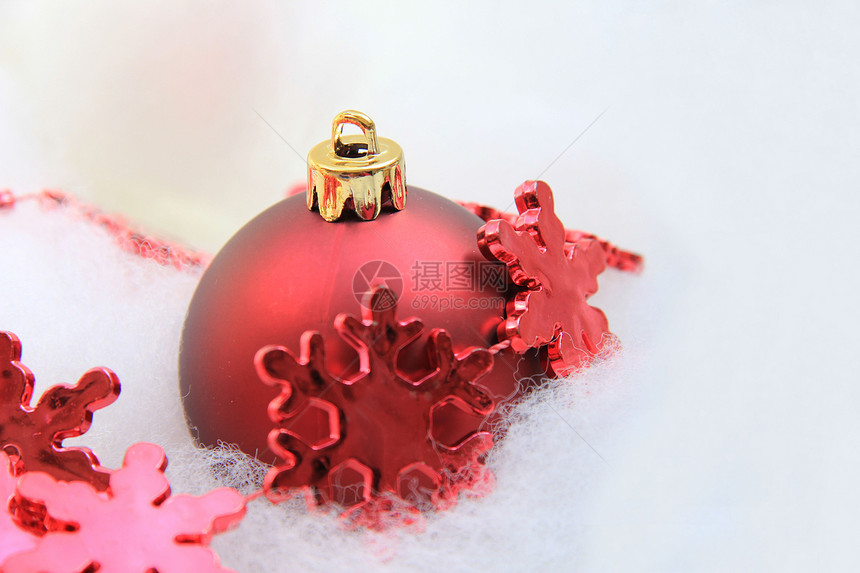 红圣诞节装饰装饰品庆典卡片宏观玻璃水晶金光红色季节性金子图片