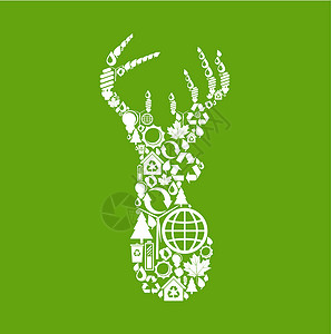 鹿之鹿圣诞矢量背景树叶花瓣麋鹿甘蔗艺术荒野节日材料野生动物动物背景图片