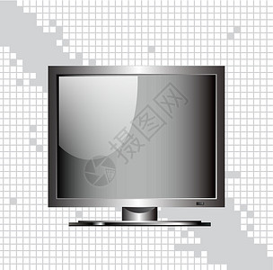 空白监视器插图白色电子产品灰色屏幕框架金属电脑技术背景图片