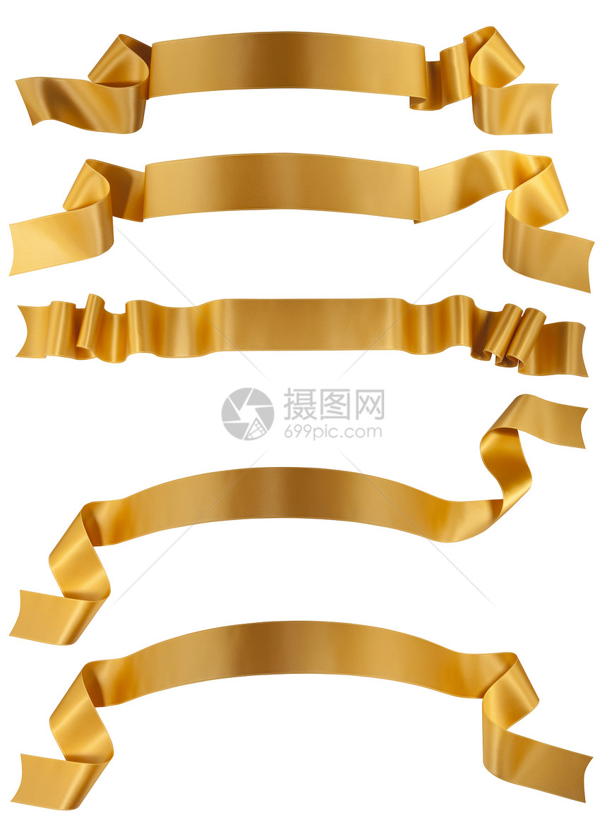 黄金丝带艺术横幅空白庆典图片