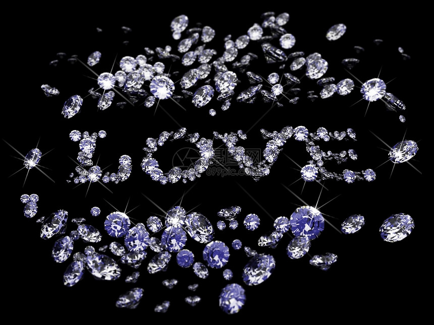黑色表面的钻石亮度宝石折射珠宝蓝色贪婪矿物新娘石头成功图片