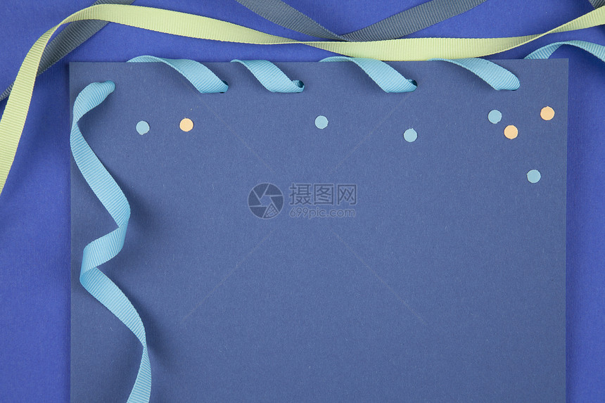 蓝皮文件丝带水平笔记文档床单蓝色空白图片