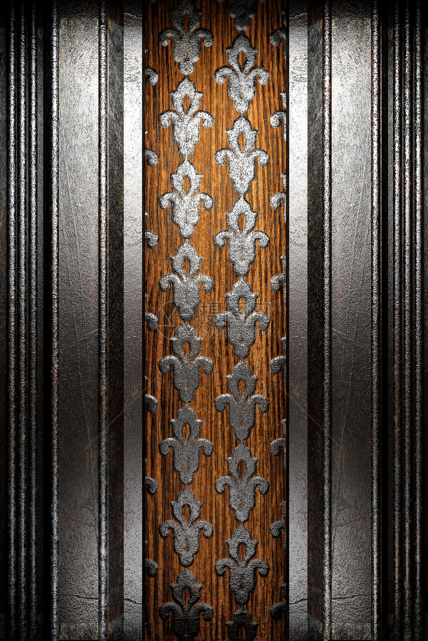木本底金属金属风格艺术装饰抛光木头插图反射框架装饰品图片