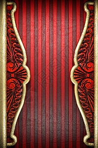 红色背景上的金色风格抛光艺术金子插图反射装饰奢华金属装饰品背景图片