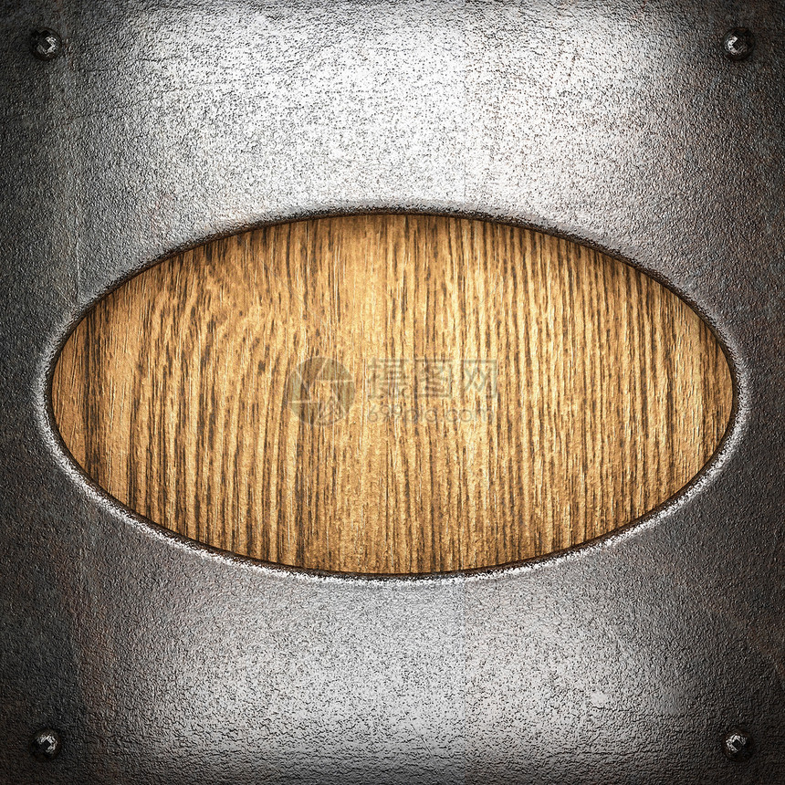 木本底金属金属框架艺术木板床单炼铁盘子木头材料酒吧品牌图片