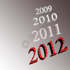 2012年新年季节公众日期红色活动庆典幸福日历形状数字背景图片