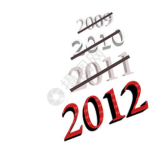 2012年新年庆典活动红色数字公众形状幸福日历日期季节背景图片