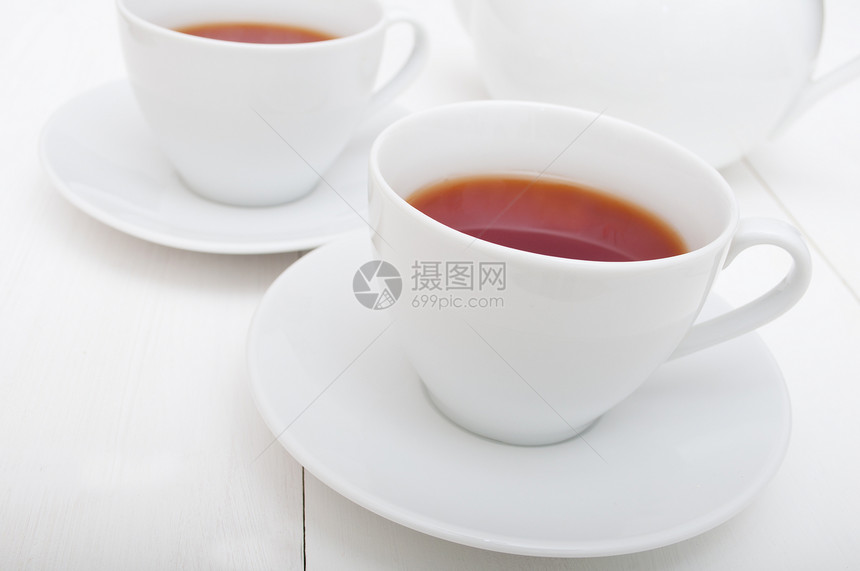 茶茶罐和茶壶杯杯子时间茶碗早餐白色图片