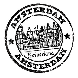 阿姆斯特丹邮票遗产橡皮特丹传统城市旅行历史文化划伤建筑学插画