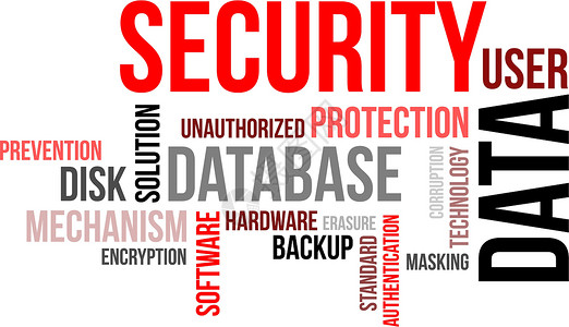 数据安全背景云数据安全大典词云验证软件保护解决方案技术磁盘硬件用户插画