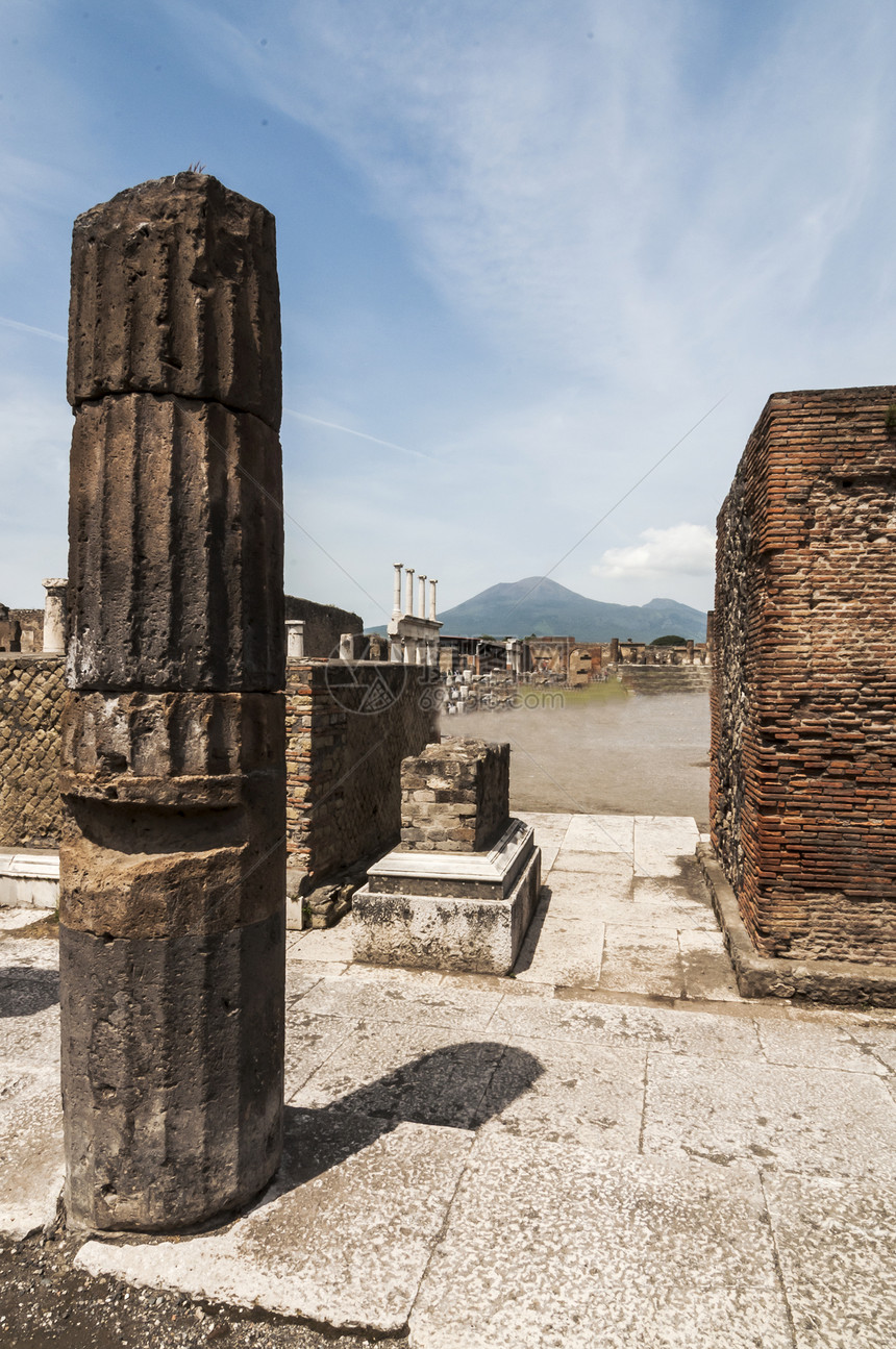 庞贝柱子考古学火山废墟遗产历史建筑旅游灾难地标图片
